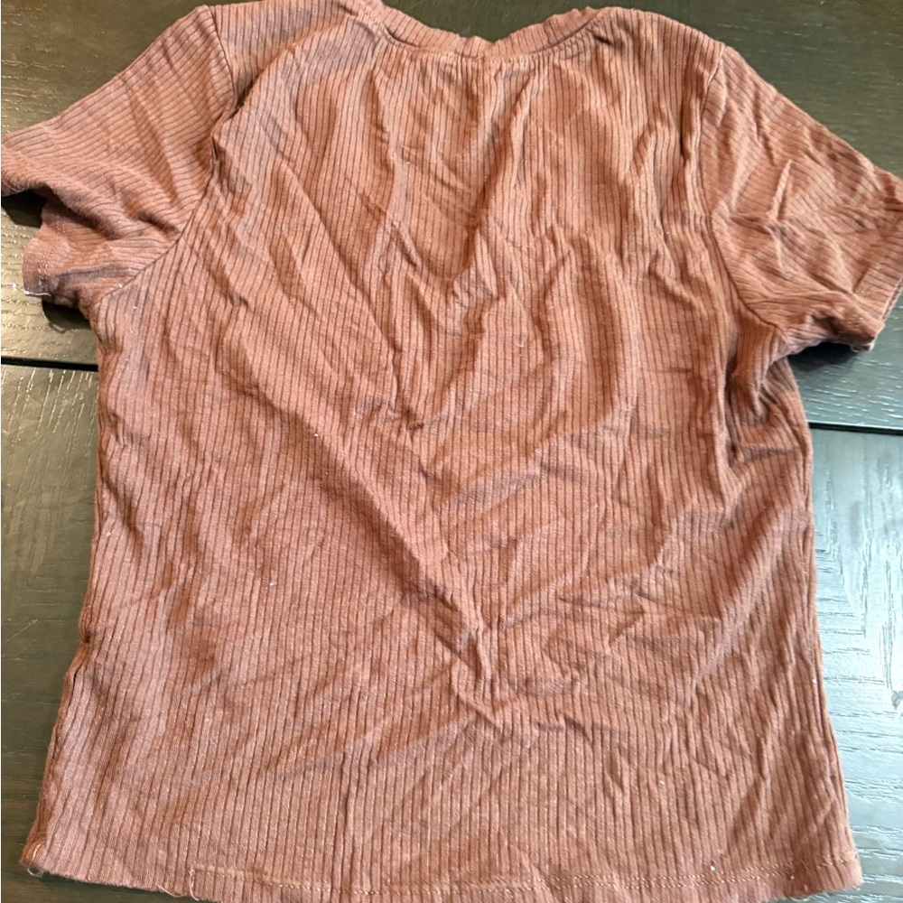 Active Basic Terracotta Ribbed Tee - Picture 2 of 3